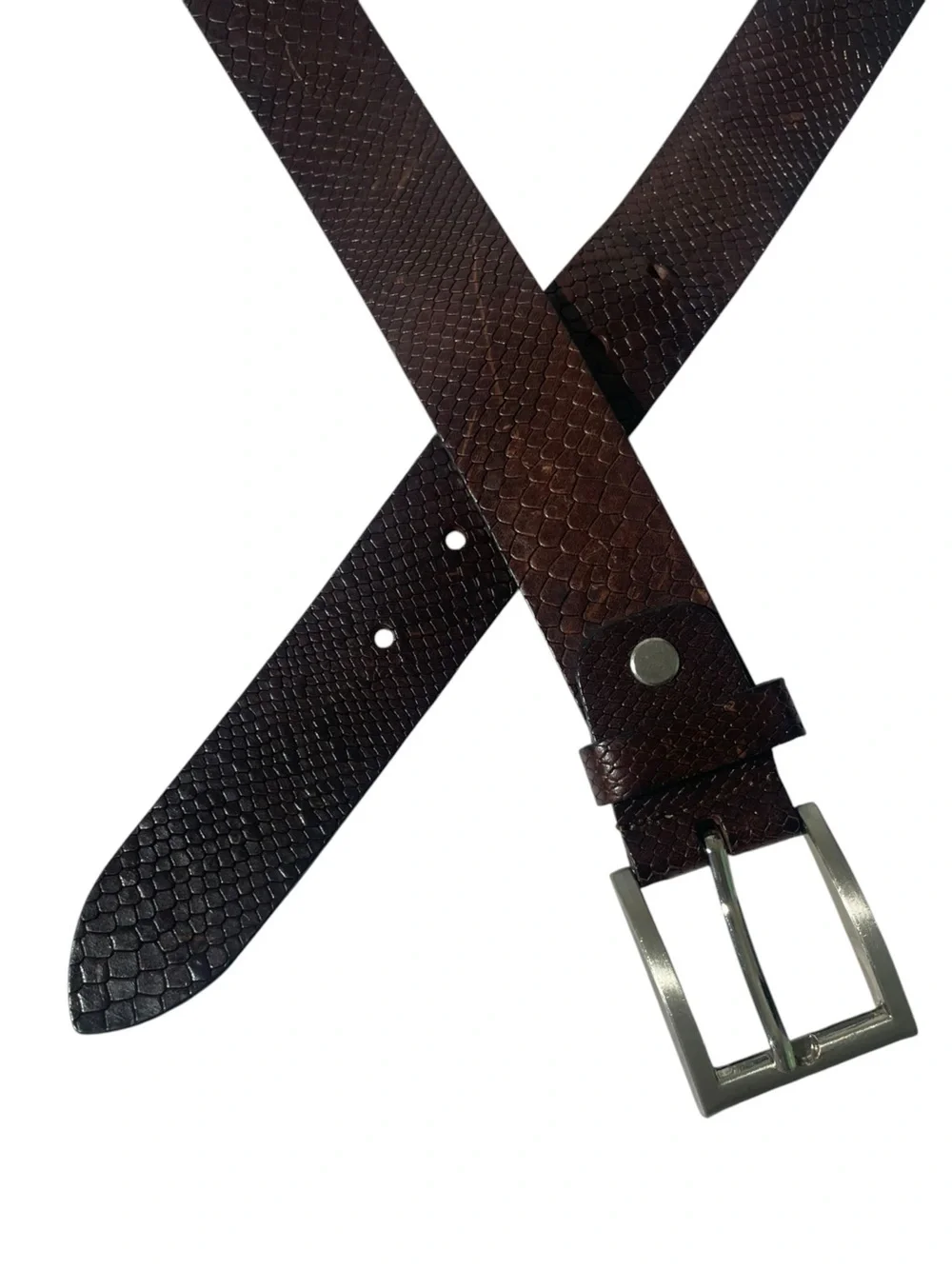 Handmade Italian Belt Brown Snake Print Leather Daniele Sole Firenze Men's  40